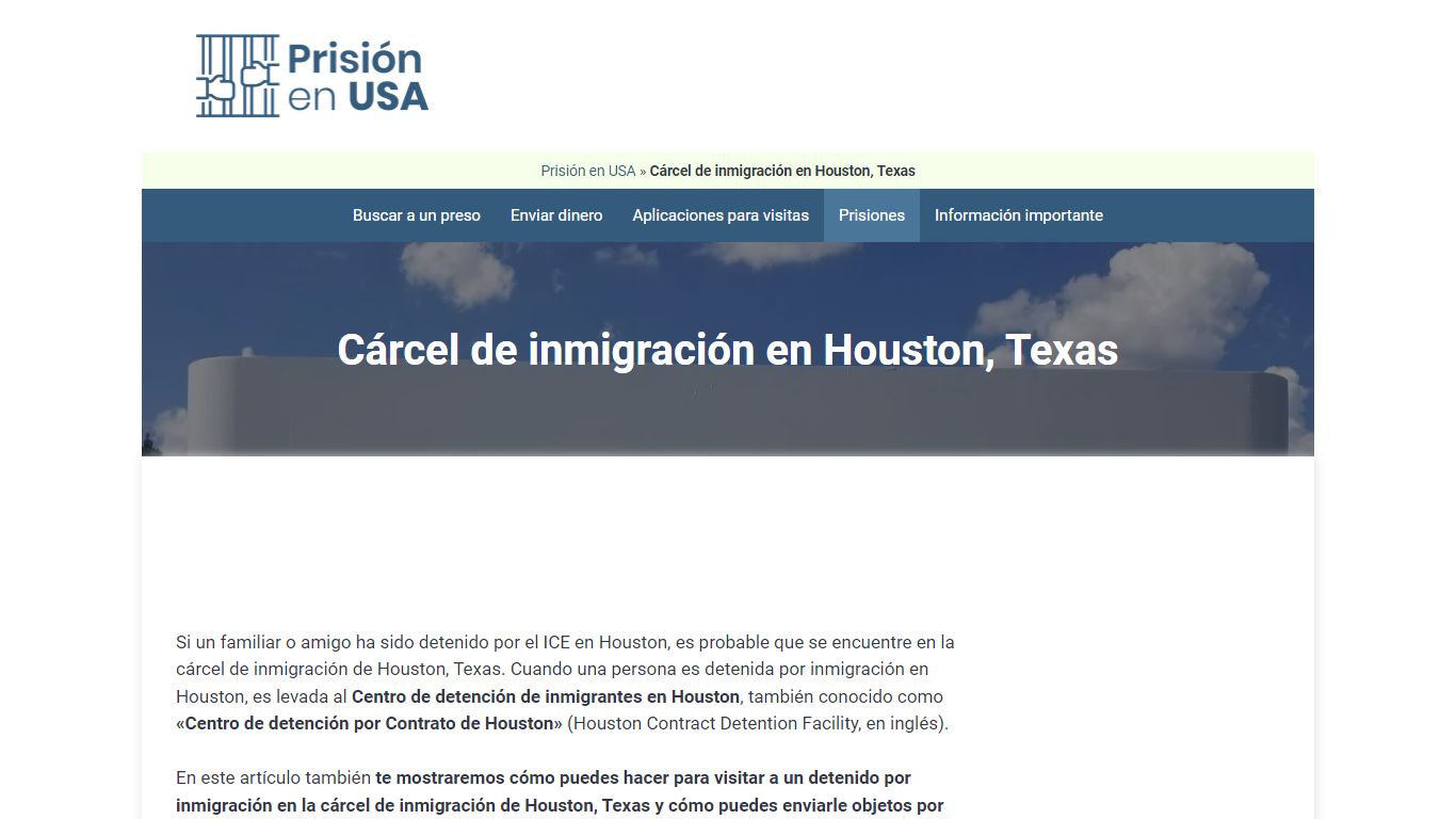 🥇 Cárcel de inmigración en Houston, Texas - Prisión en USA
